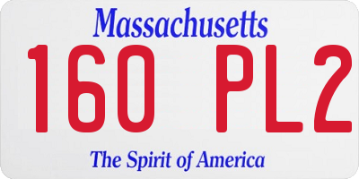 MA license plate 160PL2