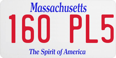 MA license plate 160PL5