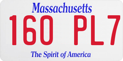 MA license plate 160PL7