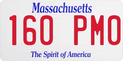 MA license plate 160PM0