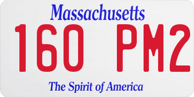 MA license plate 160PM2