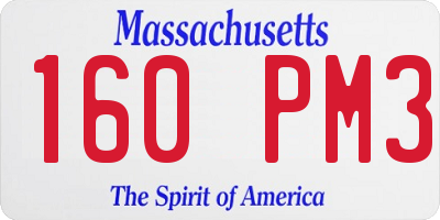 MA license plate 160PM3