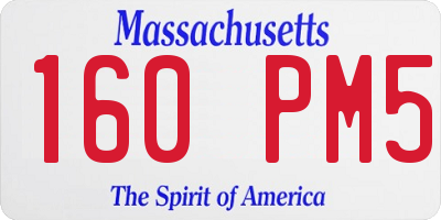 MA license plate 160PM5