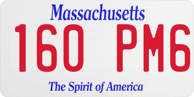 MA license plate 160PM6