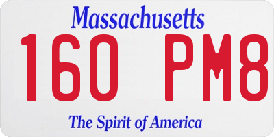 MA license plate 160PM8