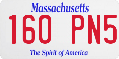 MA license plate 160PN5