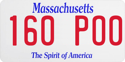 MA license plate 160PO0