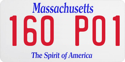 MA license plate 160PO1