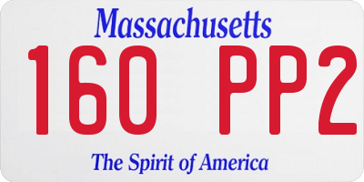 MA license plate 160PP2