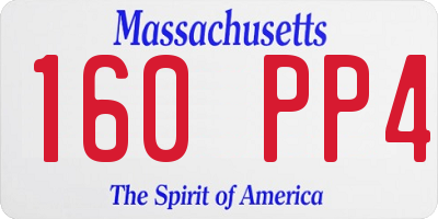 MA license plate 160PP4