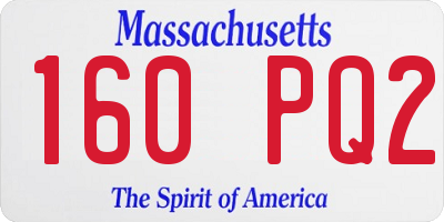 MA license plate 160PQ2