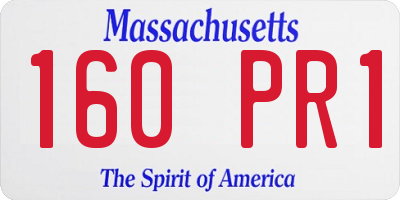 MA license plate 160PR1