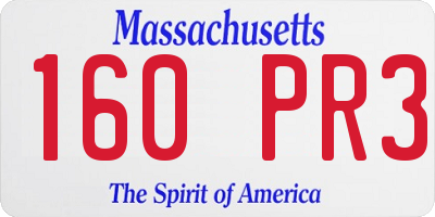 MA license plate 160PR3