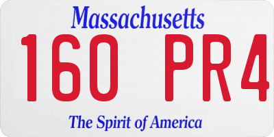 MA license plate 160PR4