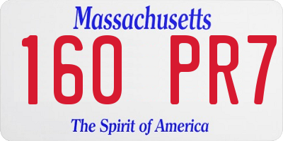 MA license plate 160PR7