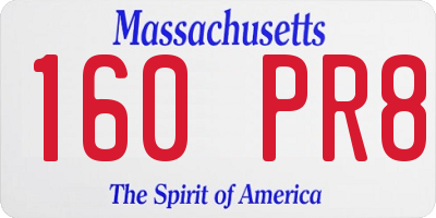 MA license plate 160PR8