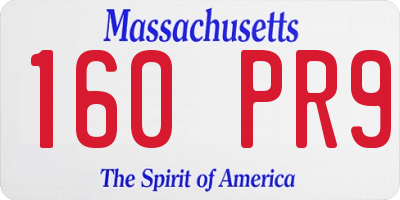 MA license plate 160PR9