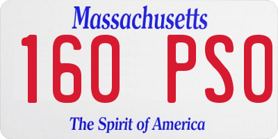 MA license plate 160PS0