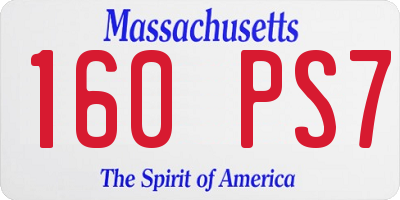 MA license plate 160PS7