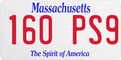 MA license plate 160PS9