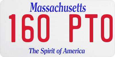 MA license plate 160PT0