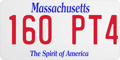 MA license plate 160PT4