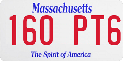 MA license plate 160PT6