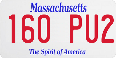 MA license plate 160PU2