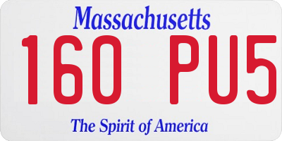 MA license plate 160PU5