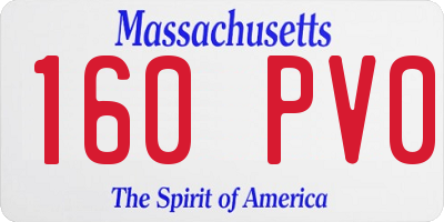 MA license plate 160PV0