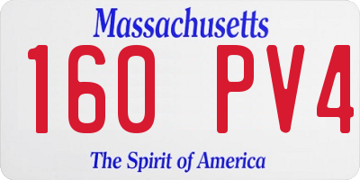 MA license plate 160PV4