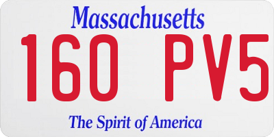 MA license plate 160PV5