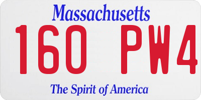 MA license plate 160PW4