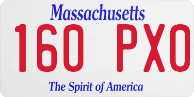 MA license plate 160PX0