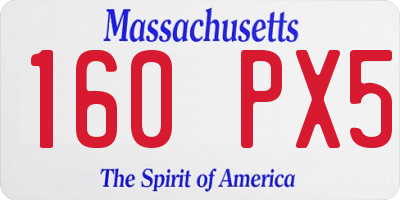 MA license plate 160PX5