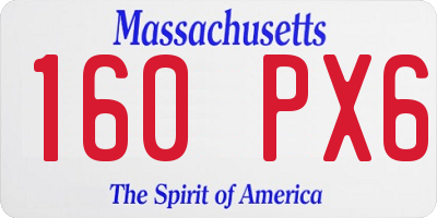 MA license plate 160PX6
