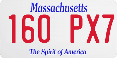 MA license plate 160PX7