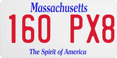 MA license plate 160PX8
