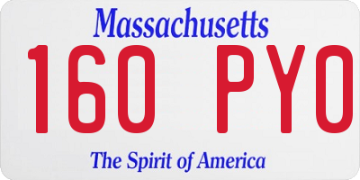 MA license plate 160PY0