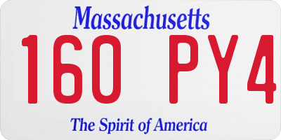 MA license plate 160PY4