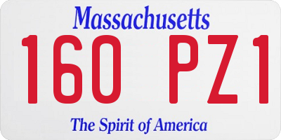 MA license plate 160PZ1