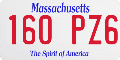 MA license plate 160PZ6