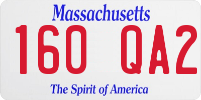 MA license plate 160QA2