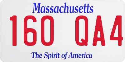 MA license plate 160QA4