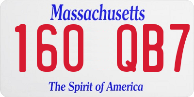 MA license plate 160QB7