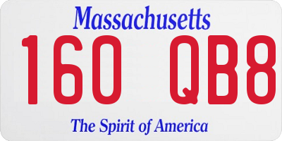 MA license plate 160QB8
