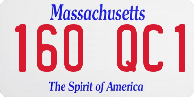 MA license plate 160QC1
