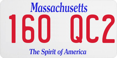 MA license plate 160QC2