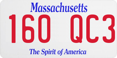 MA license plate 160QC3