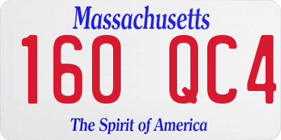 MA license plate 160QC4